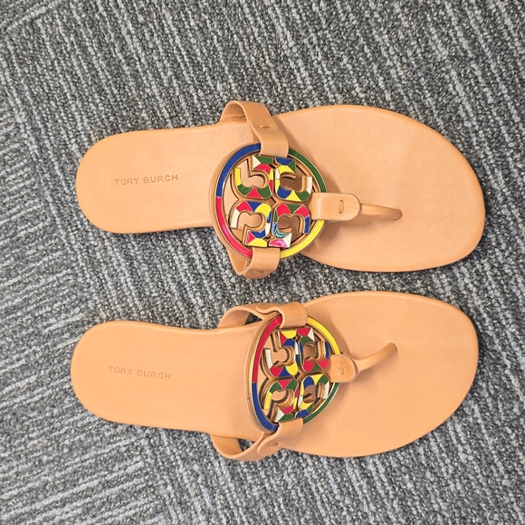 Tory Burch Enamel Miller Soft Sandals - Picture 1 of 5